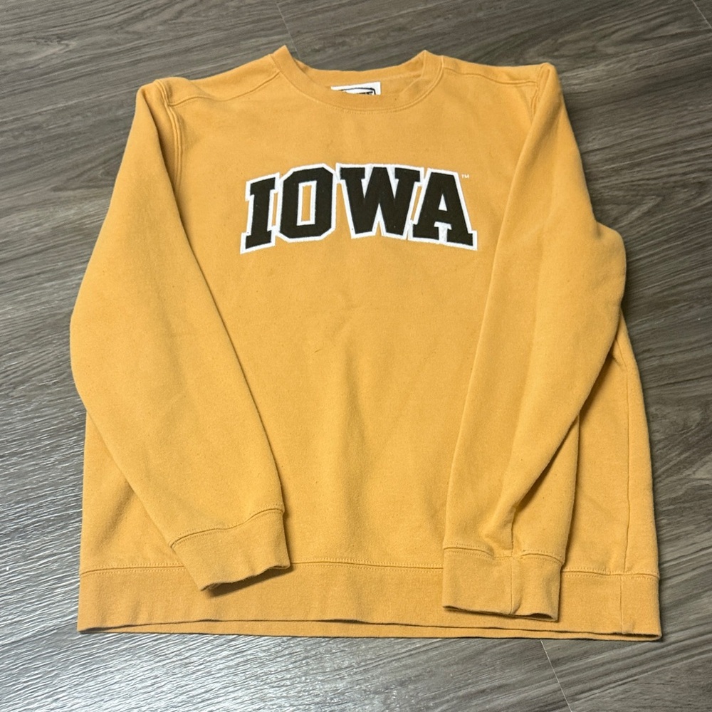 Iowa Women's Mustard Crew Neck Sweater